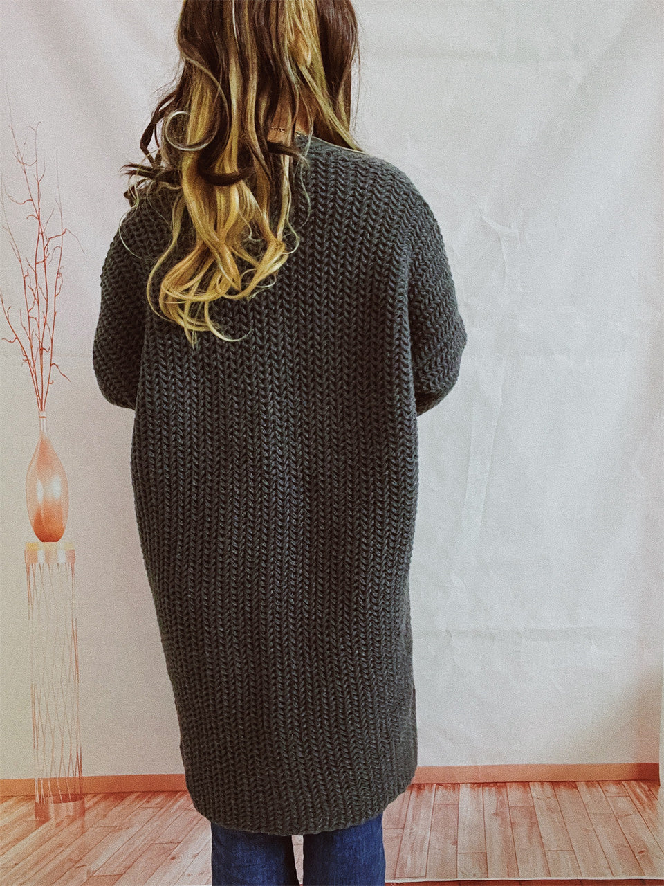 Casual Long Knitted Coats with Large Pockets
