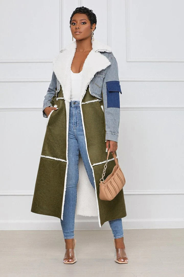 Fashion Fur & Denim Long Overcoats