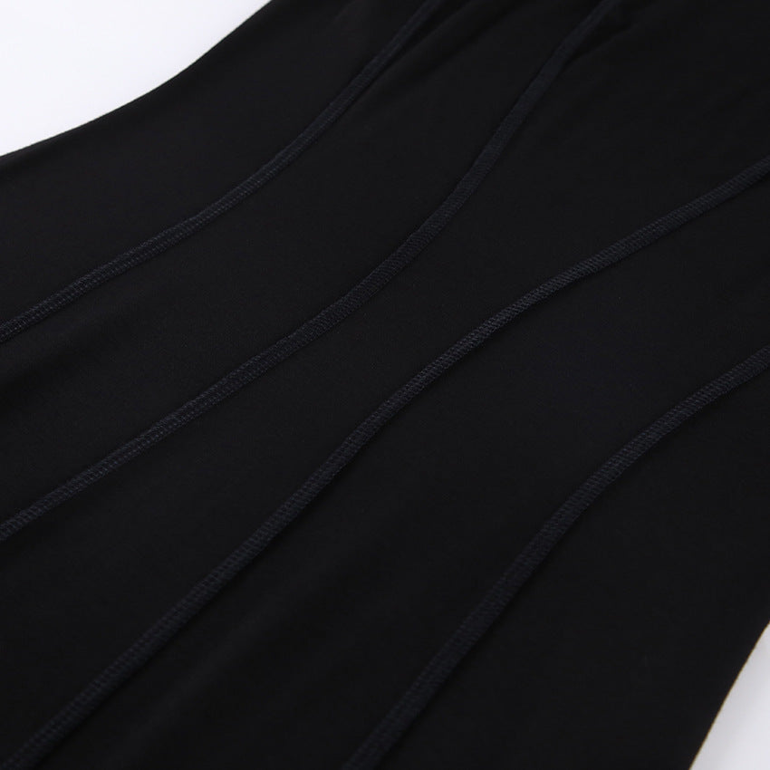 Sexy High Neck Elastic Knitted Mini Sheath Dresses