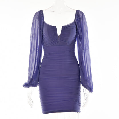 Sexy V Neck Summer Backless Mini Dresses