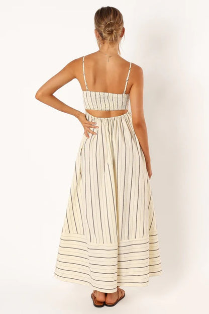 Casual Summer Striped Sleeveless Long Dresses