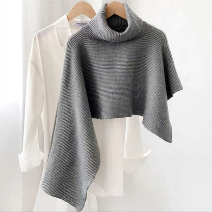 Fashion High Neck Knitted Cloak Scarves