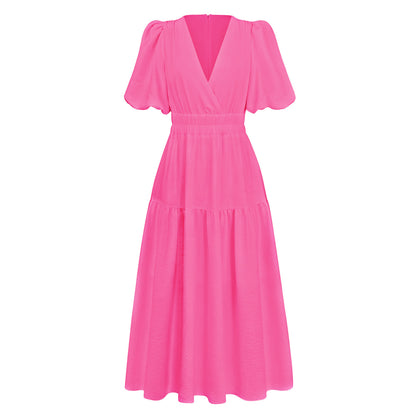 Fashion V Neck Summer Long Dresses for Women