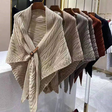Fashion Women Leather Buckle Shawl Capes