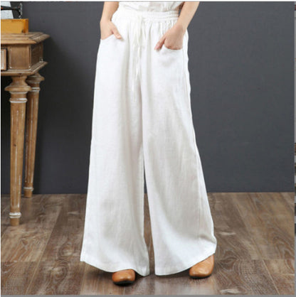 Casual Linen Wide Legs Pants for Women