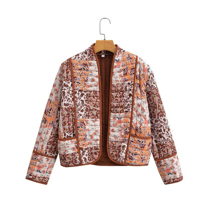 Designed Fashion Floral Print Cotton Overcoat