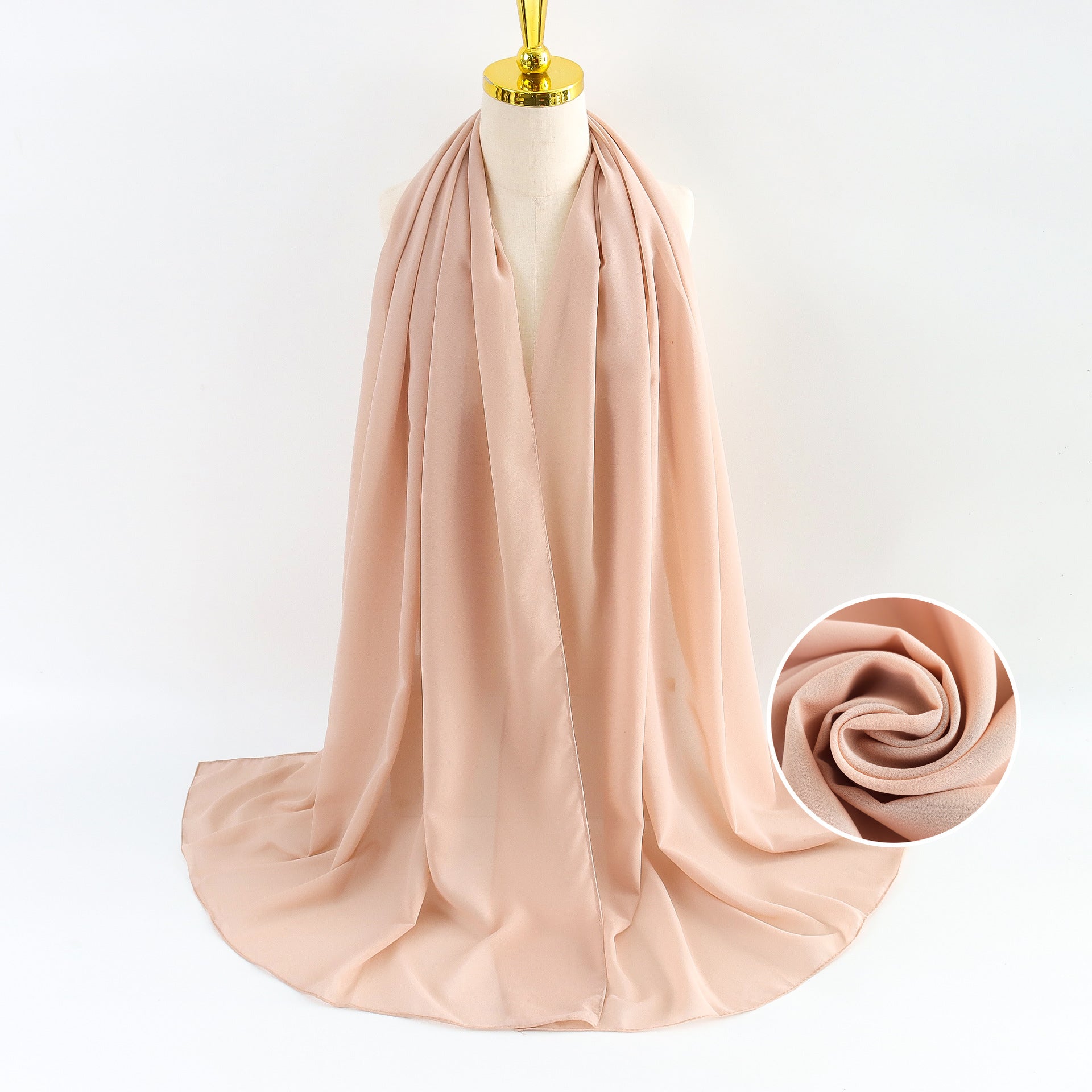 Women Pearl Chiffon Scarf Solid Color Bubble Towel Versatile Scarves