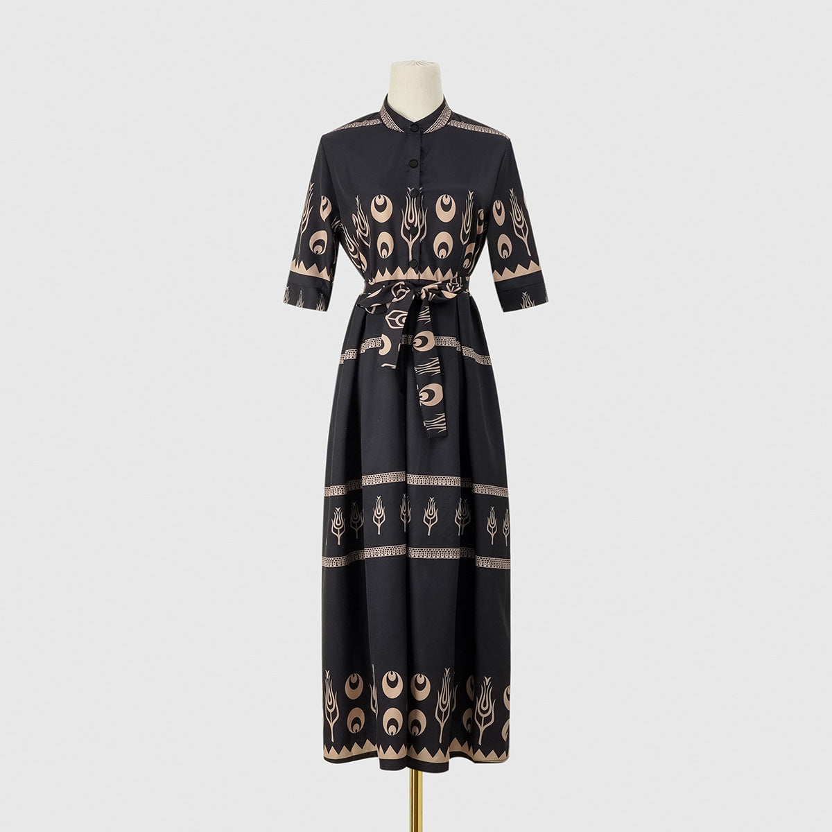 Vintage Summer Half Sleeves Women Midi Dresses