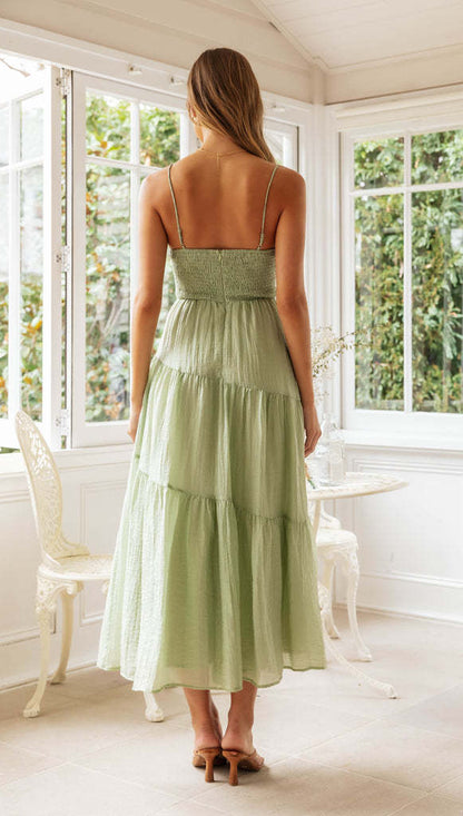 Casual Summer Spaghetti Straps Sleeveless  Long Dresses