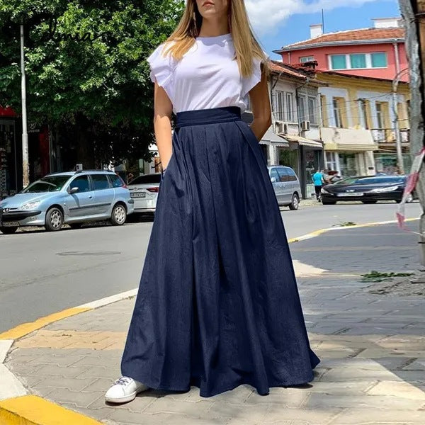 Casual High Waist Summer Long Skirts