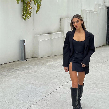 Sexy Off The Shoulder Strapless Mini Black Dresses