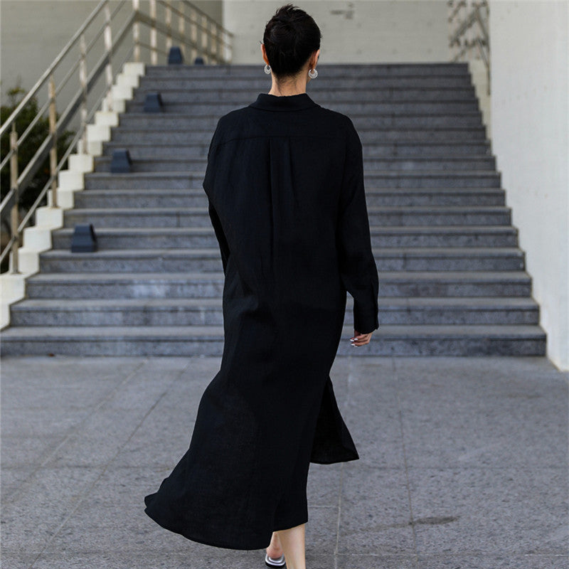 Casual Cotton Plus Sizes Long Sleeves Shirts Dresses