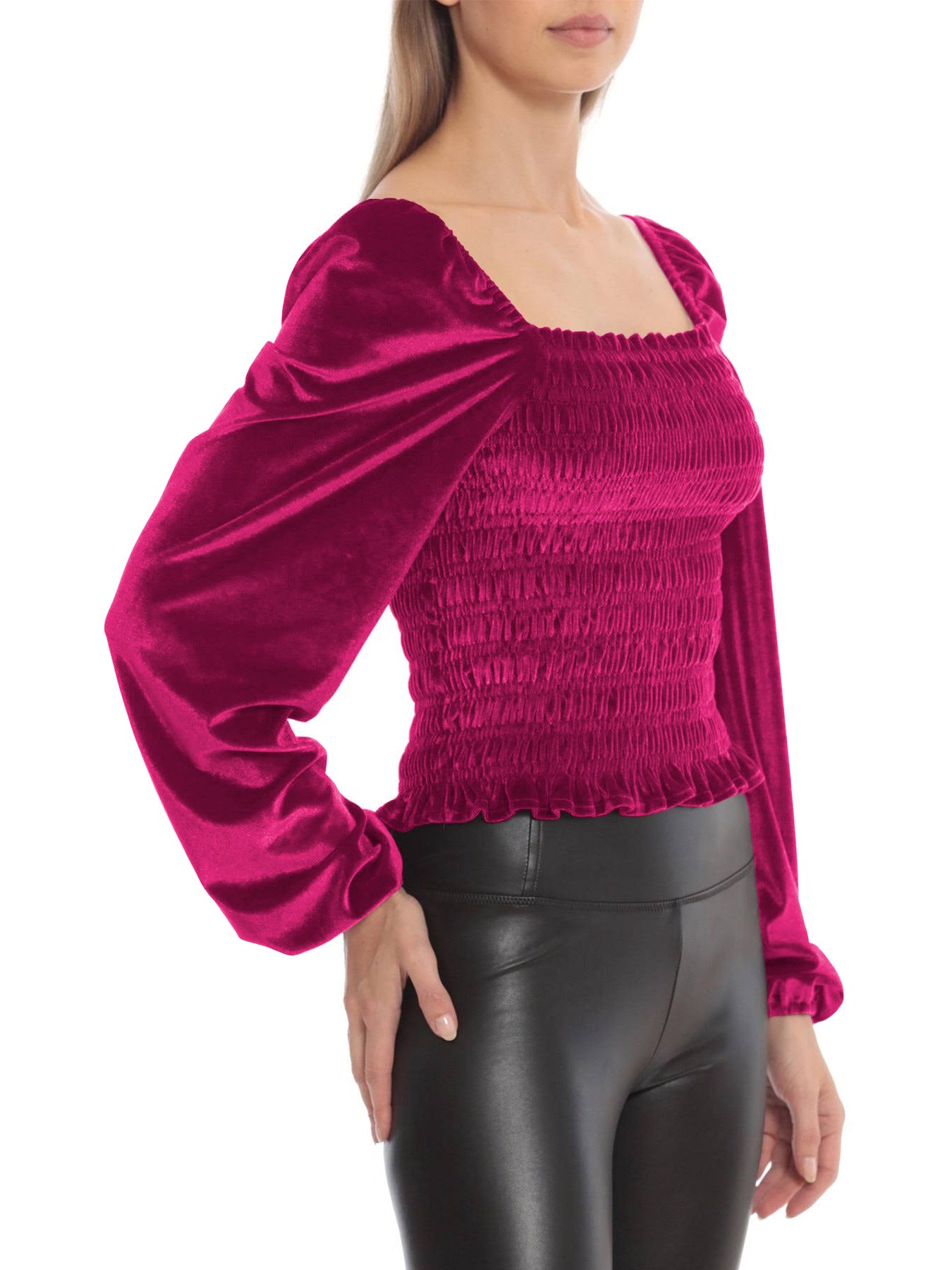 Elegant Designed Velvet Long Sleeves T Shirts
