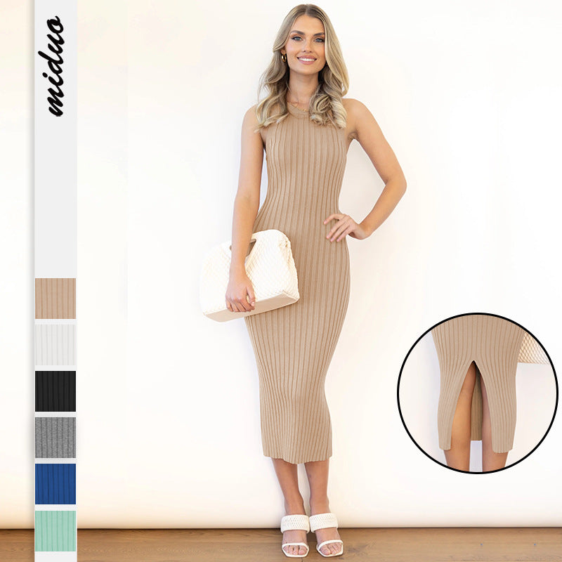 Sexy Sleeveless Knitted Sheath Fall Dresses