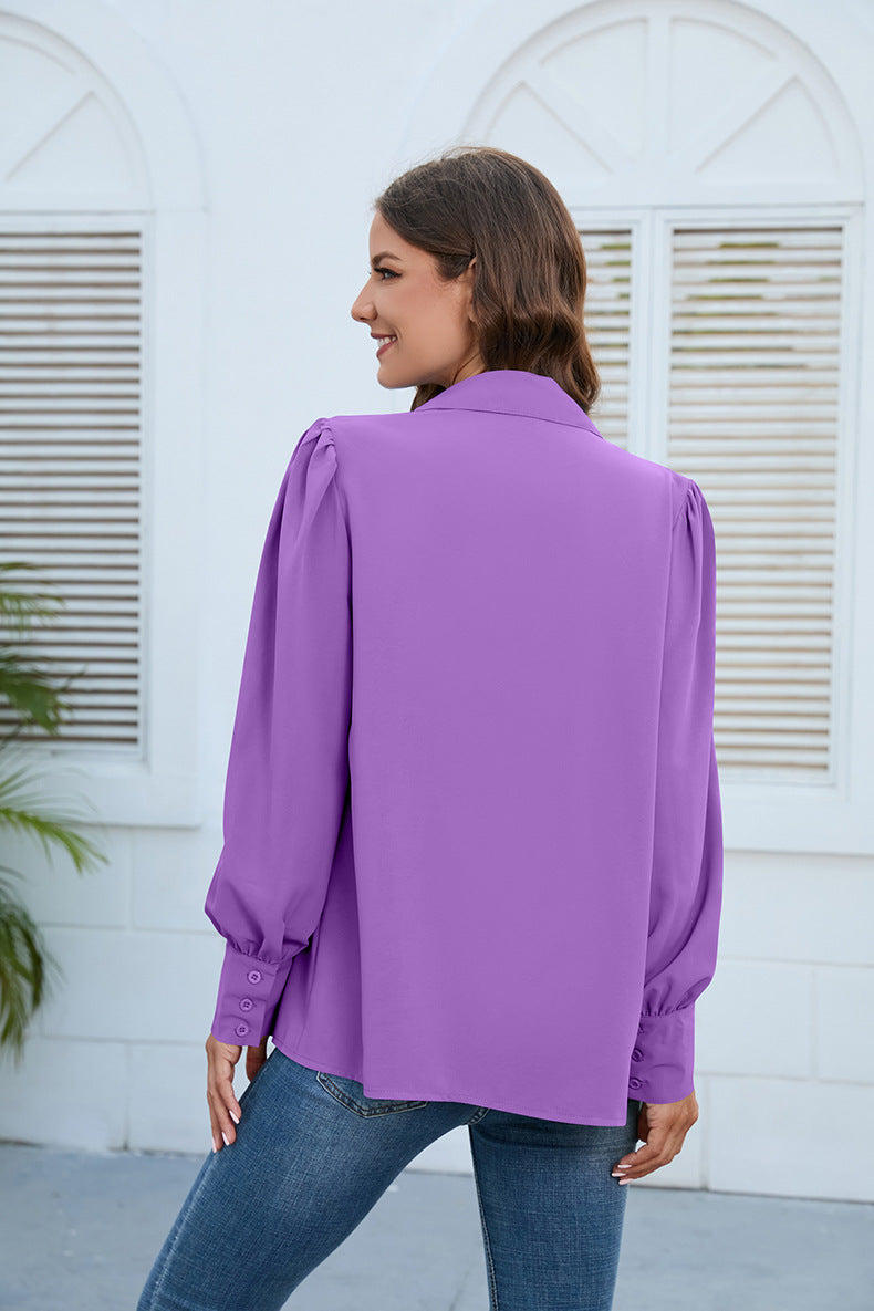 Casual Chiffon Long Sleeves Blouses for Women