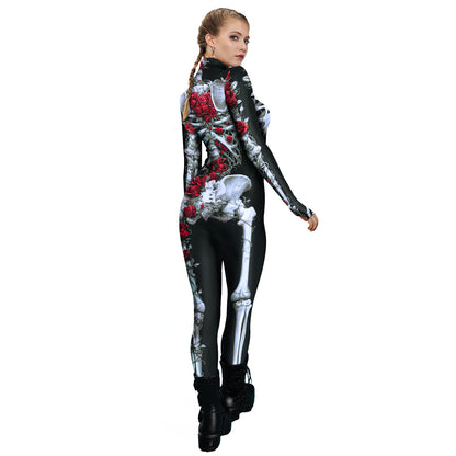 Halloween Skeleton Long Sleeves Jumpsuits Cosplay Costumes
