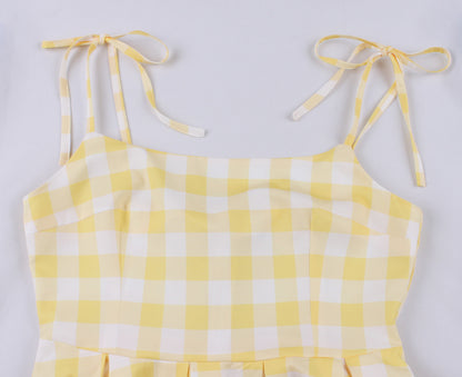 Vintage Sweet Bow Spaghetti Straps Dresses