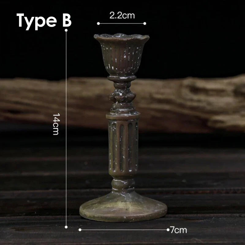 Retro Candlestick Resin Candle Holder Home Decor Candle Holders Sticks Antique Photography Props