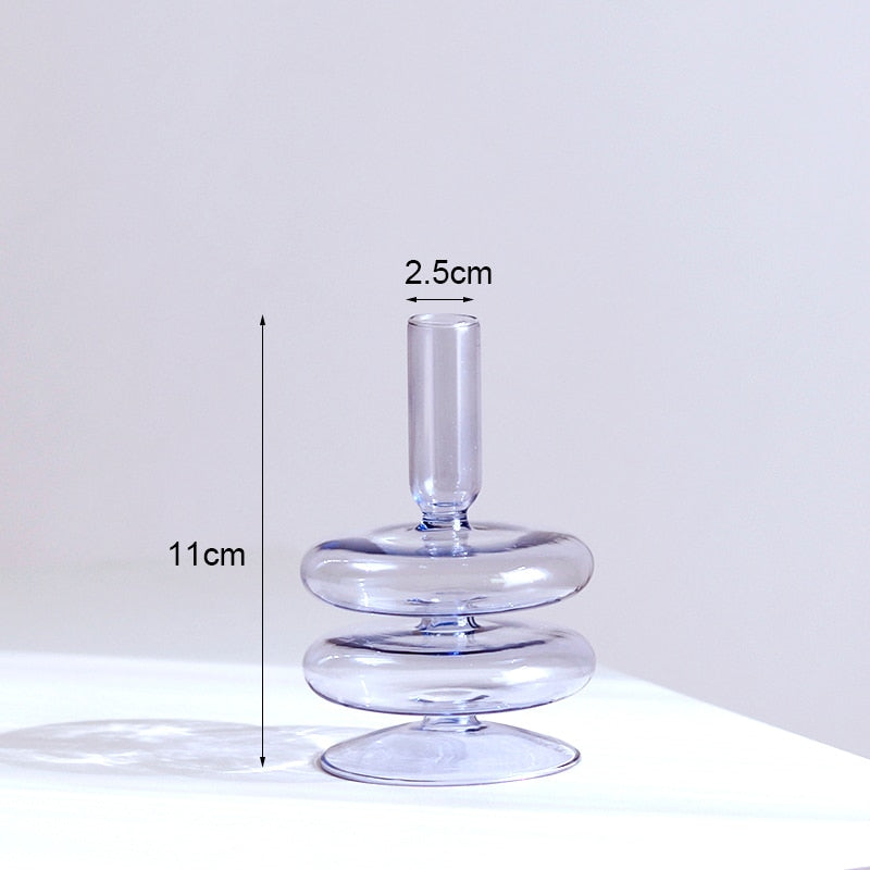 Romantic Glass Candle holder candlelight dinner Nordic Candlestick Wedding centerpieces  Birthday living room home decor