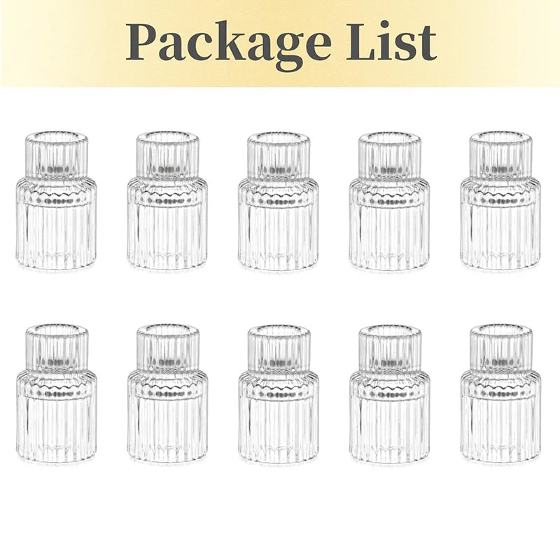 Ikeehome  10/20PCS Transparent Cone Candlestick Bulk Used for Table Centers, Christmas, Halloween, Wedding Parties