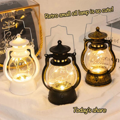 Ins Candle Holders lantern for Table Retro Flameless Kerosene Lamp Desktop Candlestick Chandelier Christmas New Year Home Decor