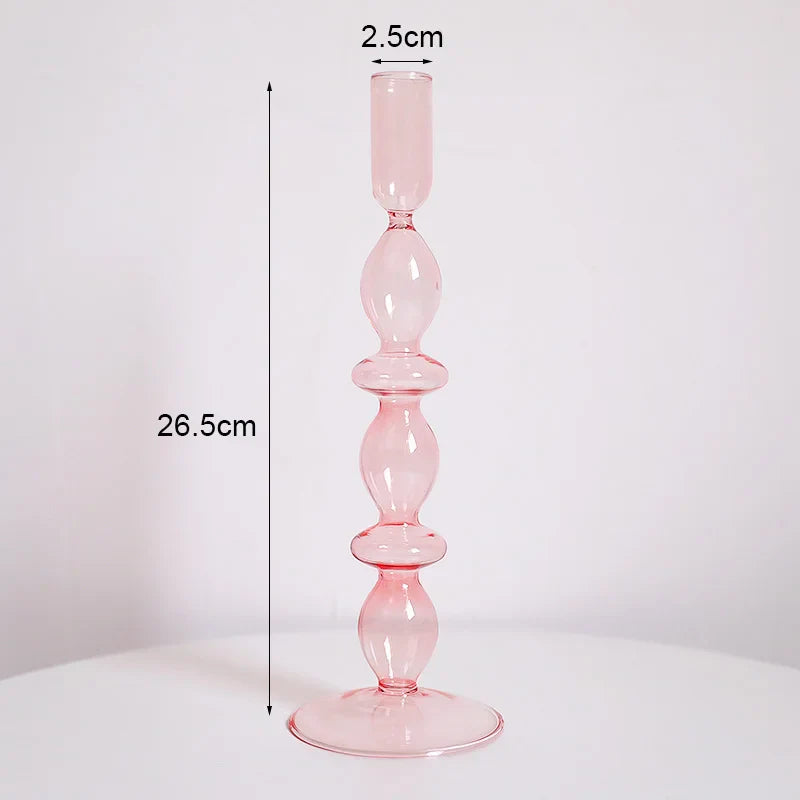 Romantic Glass Candle holder candlelight dinner Nordic Candlestick Wedding centerpieces Bougeoir Birthday living room home decor