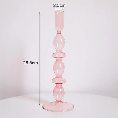 Romantic Glass Candle holder candlelight dinner Nordic Candlestick Wedding centerpieces Bougeoir Birthday living room home decor