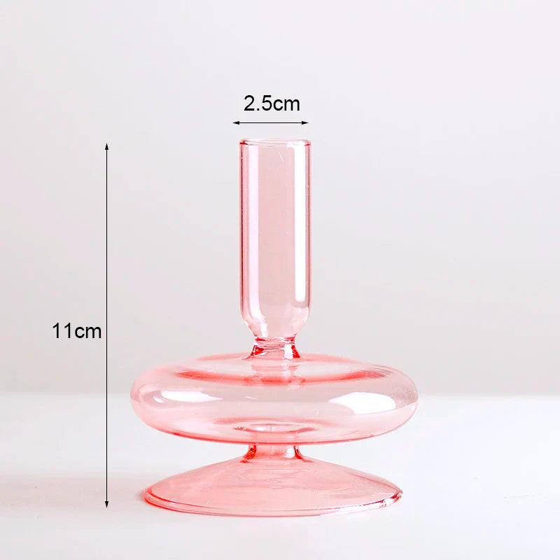 Romantic Glass Candle holder candlelight dinner Nordic Candlestick Wedding centerpieces Bougeoir Birthday living room home decor