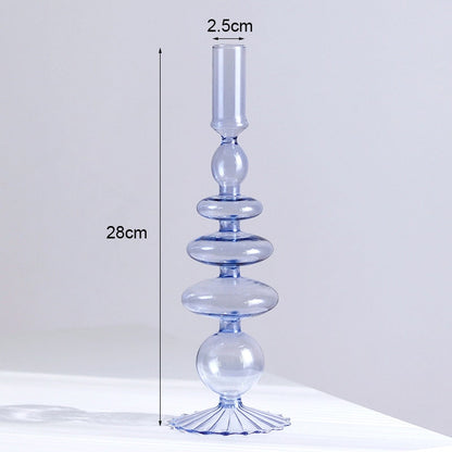 Romantic Glass Candle holder candlelight dinner Nordic Candlestick Wedding centerpieces  Birthday living room home decor