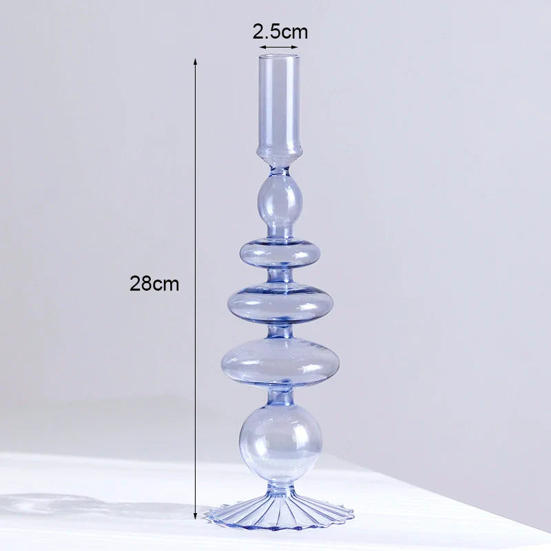 Romantic Glass Candle holder candlelight dinner Nordic Candlestick Wedding centerpieces Bougeoir Birthday living room home decor