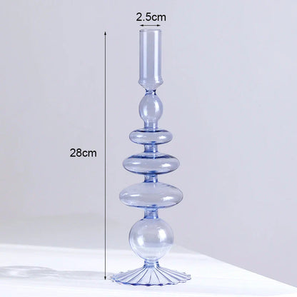 Romantic Glass Candle holder candlelight dinner Nordic Candlestick Wedding centerpieces Bougeoir Birthday living room home decor
