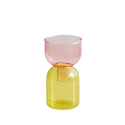 Glass Candle Holder Candles Stand Home Decor Terrarium Hydroponic Plant Flower Vase Decorative Bottle Bowl Container