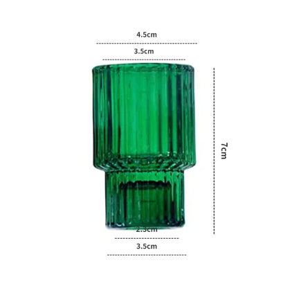 Red Mini Glass Candle Holders Taper Candle Stand Small Tealight Candle Holder Candlestick Holder Christmas Decor Green Glass