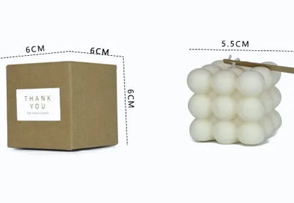 2Inch Bubble Cube Candle Cute Soy Wax Aromatherapy Small Candles scented  relaxing Birthday Gift 1PC