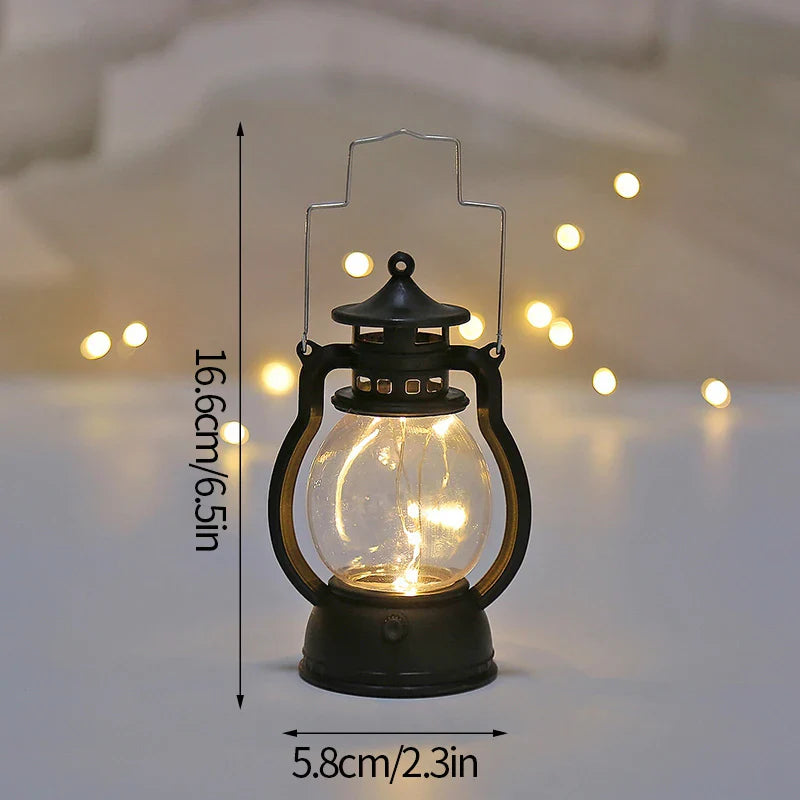 Ins Candle Holders lantern for Table Retro Flameless Kerosene Lamp Desktop Candlestick Chandelier Christmas New Year Home Decor