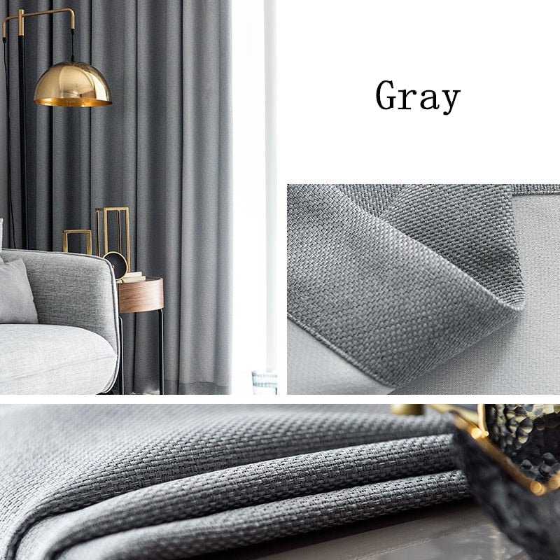 310cm Height Pure color window 80%-90% blackout curtain thickened cotton linen cutains for living room bedroom luxury curtains