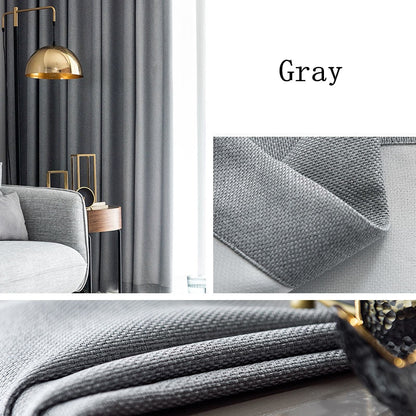 310cm Height Pure color window 80%-90% blackout curtain thickened cotton linen cutains for living room bedroom luxury curtains