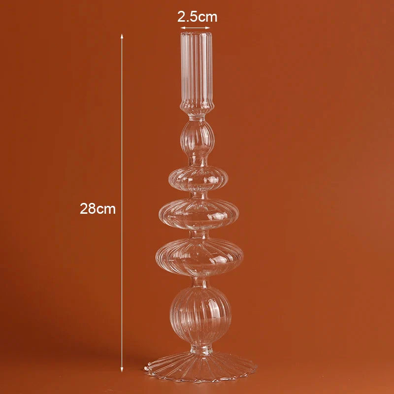 Romantic Glass Candle holder candlelight dinner Nordic Candlestick Wedding centerpieces Bougeoir Birthday living room home decor