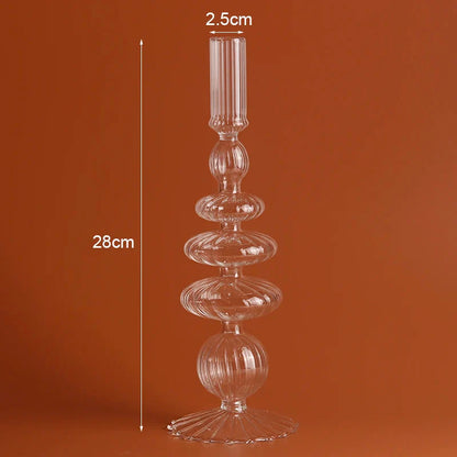Romantic Glass Candle holder candlelight dinner Nordic Candlestick Wedding centerpieces Bougeoir Birthday living room home decor