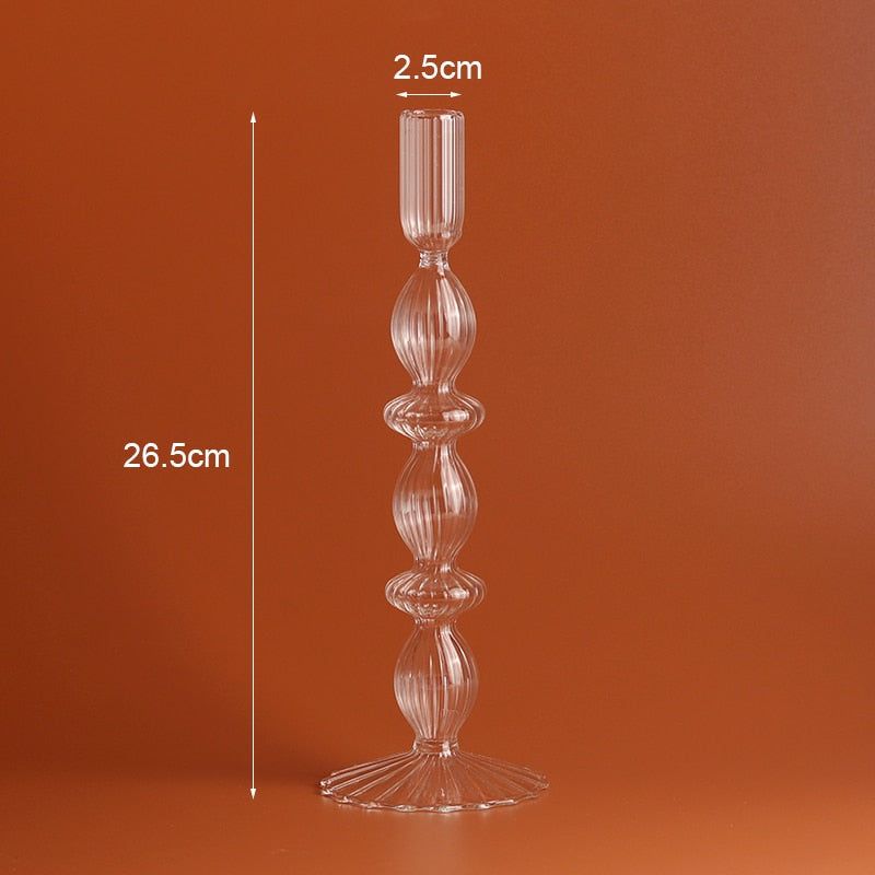 Romantic Glass Candle holder candlelight dinner Nordic Candlestick Wedding centerpieces  Birthday living room home decor
