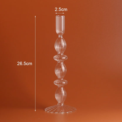 Romantic Glass Candle holder candlelight dinner Nordic Candlestick Wedding centerpieces  Birthday living room home decor