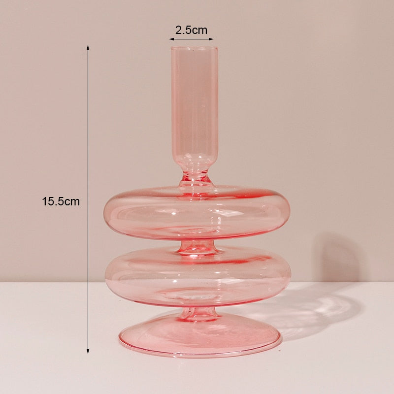 Romantic Glass Candle holder candlelight dinner Nordic Candlestick Wedding centerpieces  Birthday living room home decor