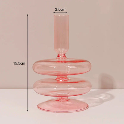 Romantic Glass Candle holder candlelight dinner Nordic Candlestick Wedding centerpieces Bougeoir Birthday living room home decor