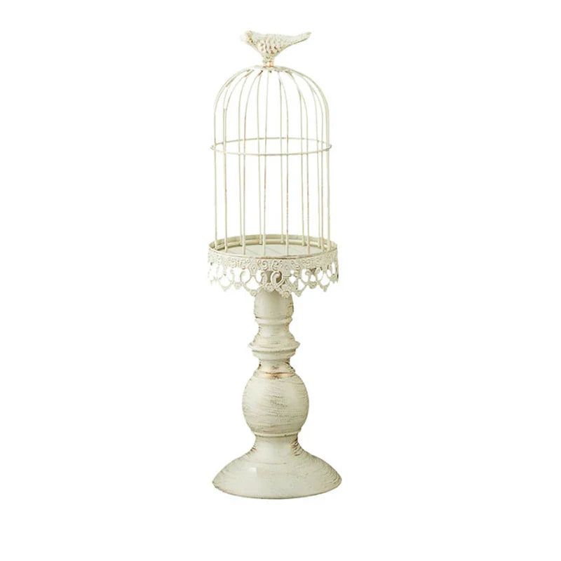 Retro Bird Cage Candle Holder Metal Iron Art Candlestick Luxury Romantic Wedding Party Home Tables Centerpieces Decoration Craft