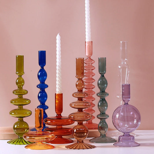 Glass Candle Holders Room Home Decor Living Romantic Candlestick Holder Wedding Birthday Dinner Decoration  Vintage