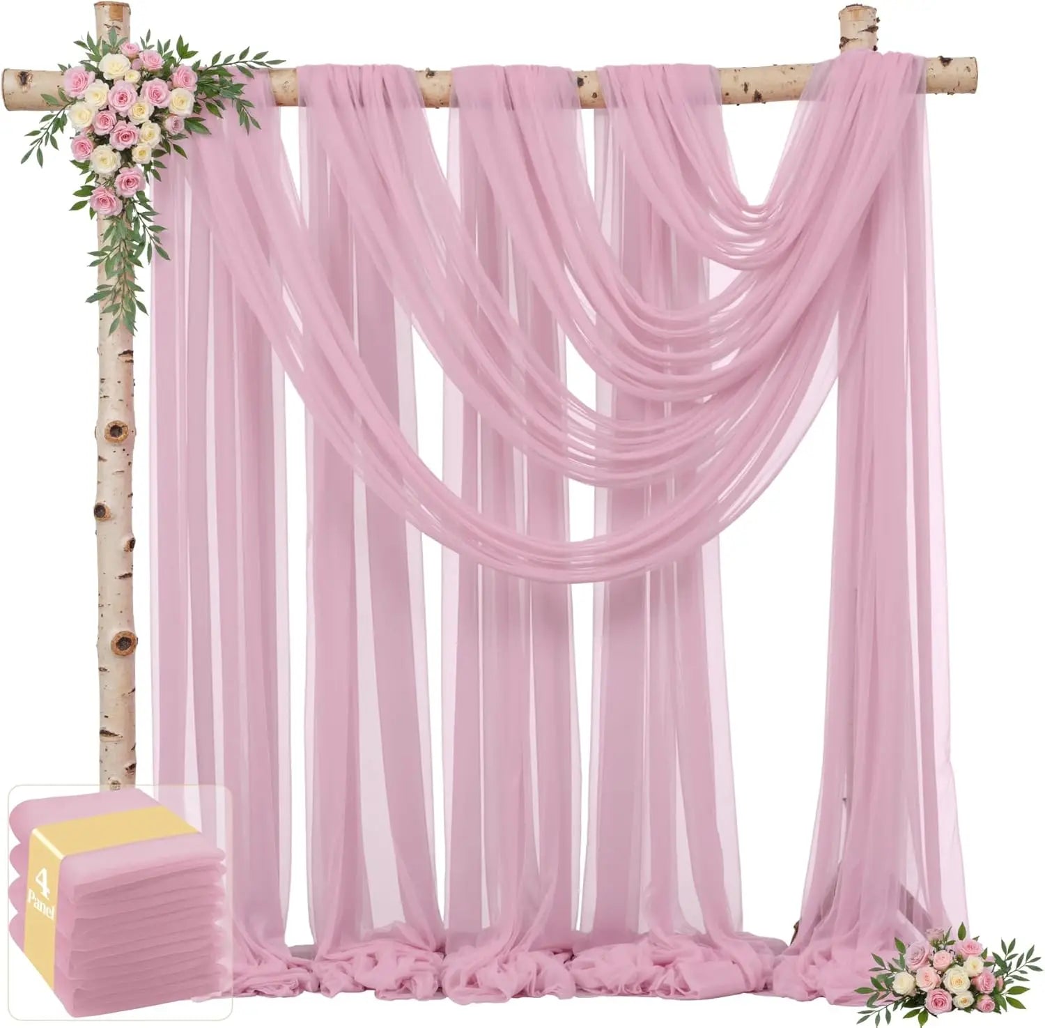 Wedding Arch Draping Fabric Wedding Drapes Drapes for Backdrop Sheer Fabric Drapes Decorations Curtains Reception Ceremony Party