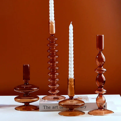 Romantic Glass Candle holder candlelight dinner Nordic Candlestick Wedding centerpieces Bougeoir Birthday living room home decor