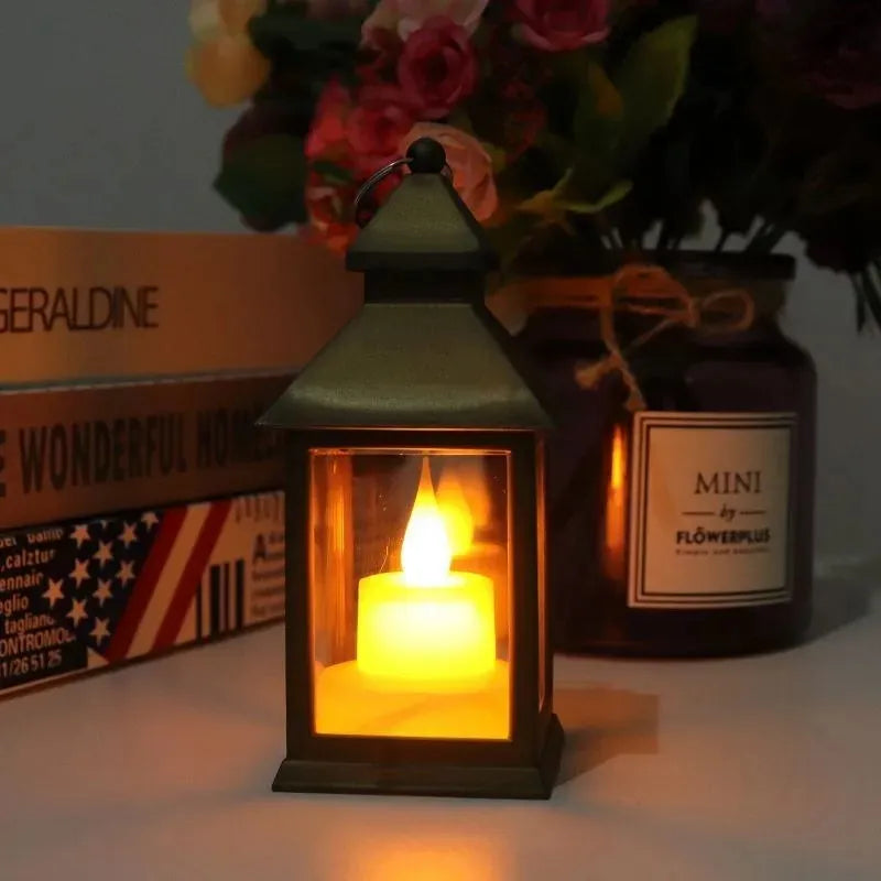 Ins Candle Holders lantern for Table Retro Flameless Kerosene Lamp Desktop Candlestick Chandelier Christmas New Year Home Decor