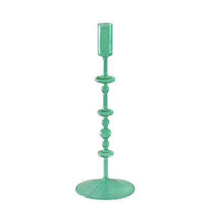 Red Glass Candle Holders Taper Candle Stand Christmas Candle Holder Candlestick Holder Christmas Decor Green Glass