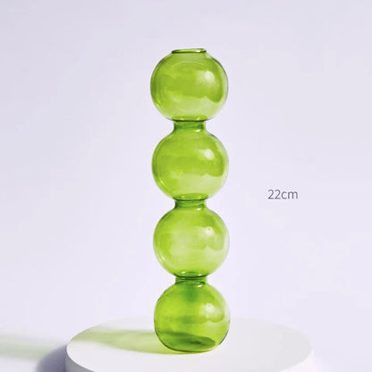 Lazzy House Candle Holders Decoration Wedding Nordic Green Glass Candlestick Home Decor Vases Christmas Gift Home Candles